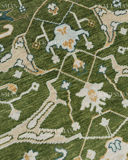 8x10 feet Wool Hand-Knotted Oushak-Inspired Rug | Craftsman Rugs Exclusive