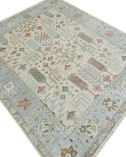 8x10 feet Wool Hand-Knotted Oushak-Inspired Rug | Craftsman Rugs Exclusive