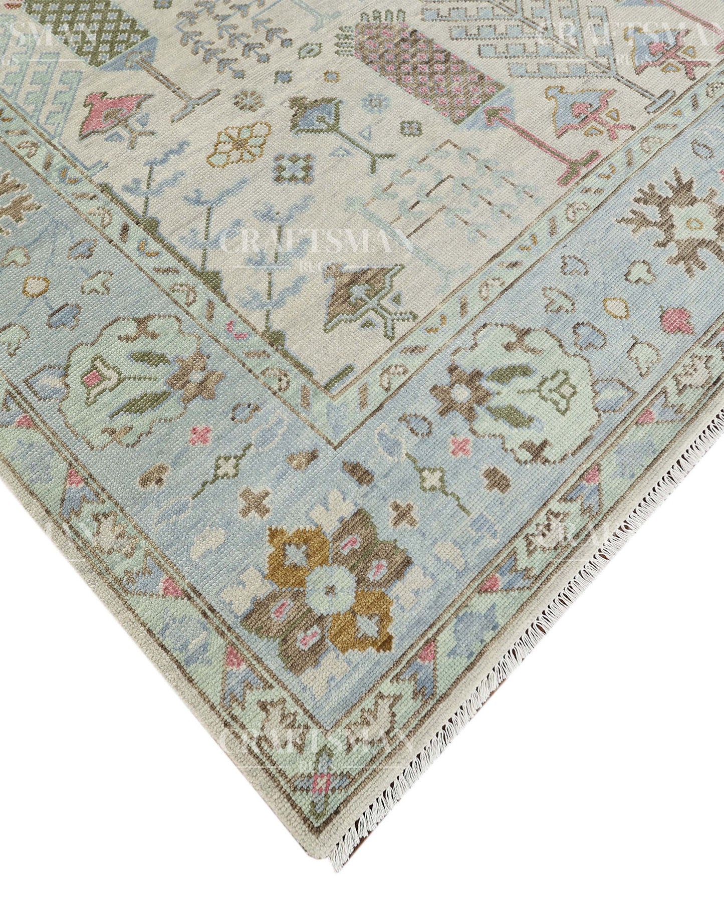 8x10 feet Wool Hand-Knotted Oushak-Inspired Rug | Craftsman Rugs Exclusive
