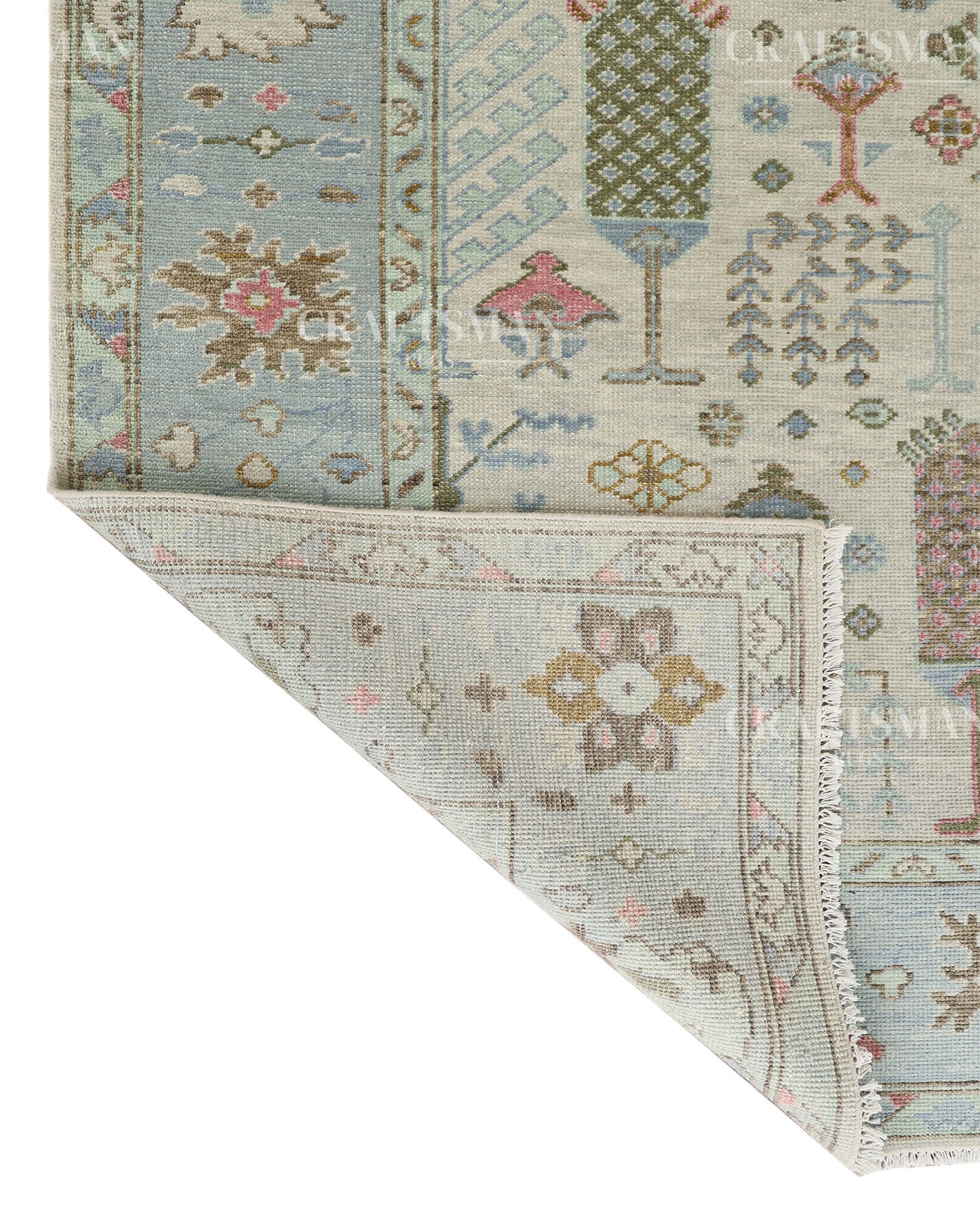 8x10 feet Wool Hand-Knotted Oushak-Inspired Rug | Craftsman Rugs Exclusive