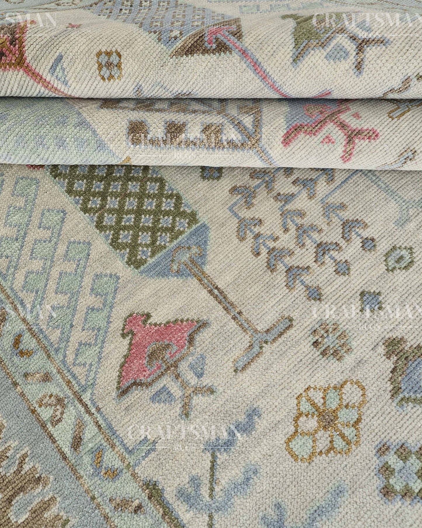 8x10 feet Wool Hand-Knotted Oushak-Inspired Rug | Craftsman Rugs Exclusive