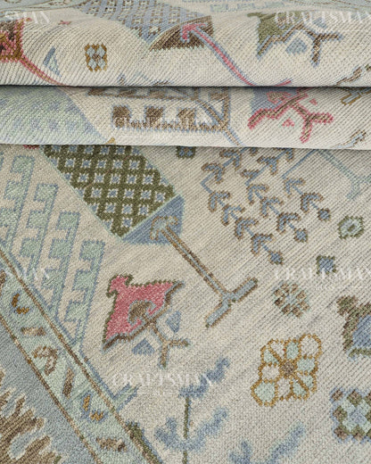 8x10 feet Wool Hand-Knotted Oushak-Inspired Rug | Craftsman Rugs Exclusive