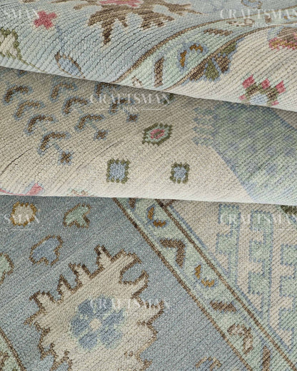 8x10 feet Wool Hand-Knotted Oushak-Inspired Rug | Craftsman Rugs Exclusive