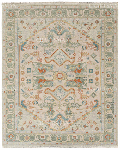8x10 feet Wool Hand-Knotted Oushak-Inspired Rug | Craftsman Rugs Exclusive