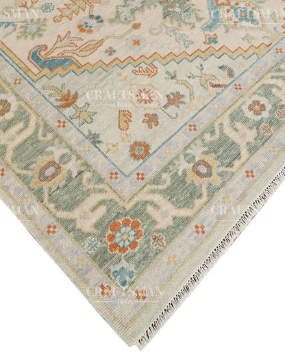 8x10 feet Wool Hand-Knotted Oushak-Inspired Rug | Craftsman Rugs Exclusive