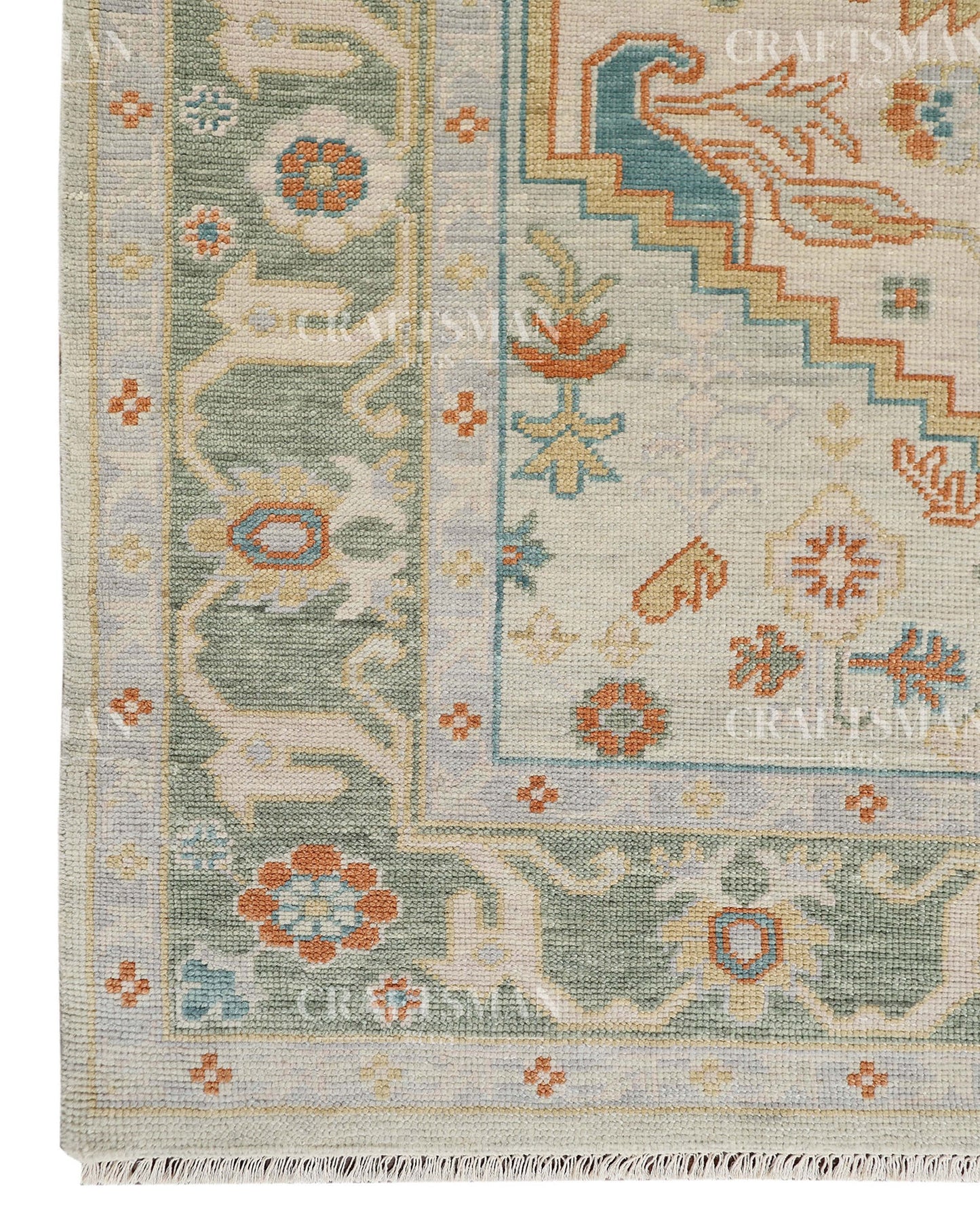 8x10 feet Wool Hand-Knotted Oushak-Inspired Rug | Craftsman Rugs Exclusive