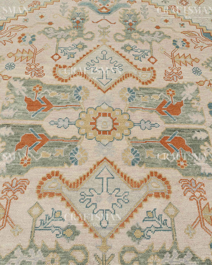 8x10 feet Wool Hand-Knotted Oushak-Inspired Rug | Craftsman Rugs Exclusive