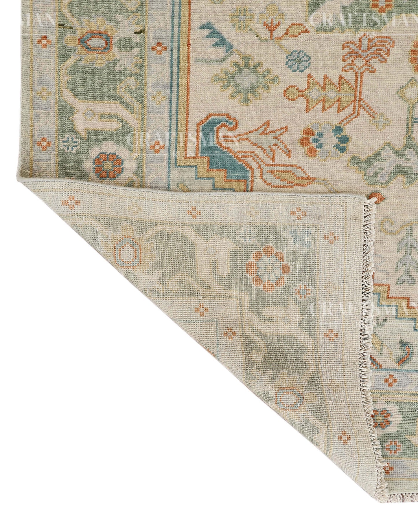 8x10 feet Wool Hand-Knotted Oushak-Inspired Rug | Craftsman Rugs Exclusive