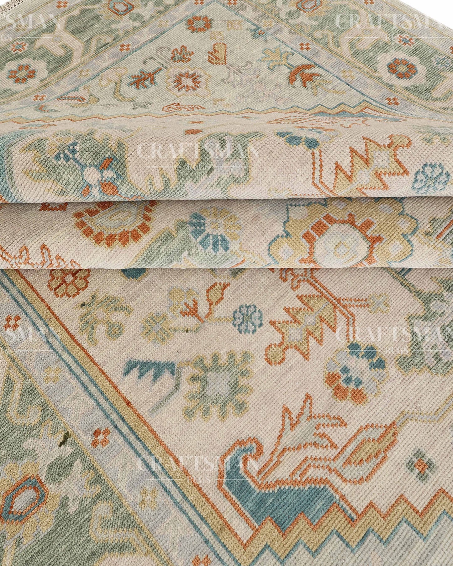 8x10 feet Wool Hand-Knotted Oushak-Inspired Rug | Craftsman Rugs Exclusive