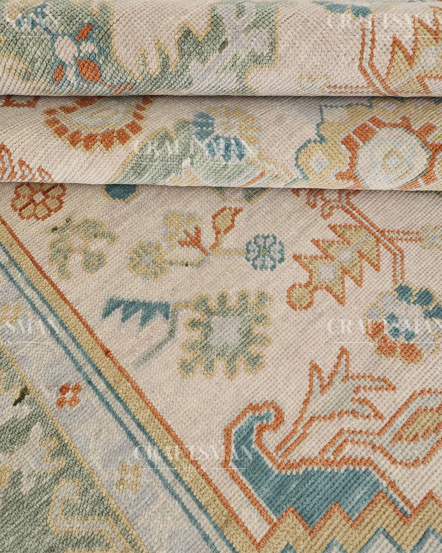8x10 feet Wool Hand-Knotted Oushak-Inspired Rug | Craftsman Rugs Exclusive