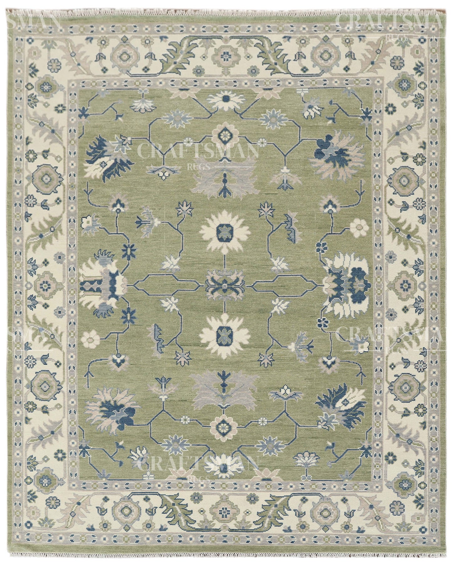 8x10 feet Wool Hand-Knotted Oushak-Inspired Rug | Craftsman Rugs Exclusive