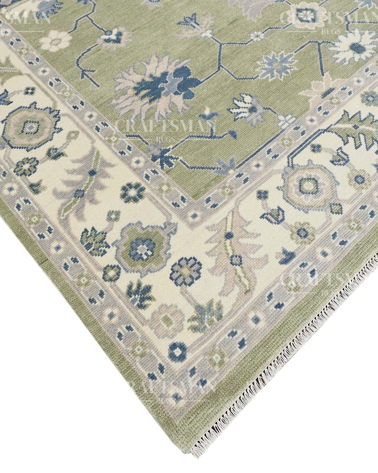 8x10 feet Wool Hand-Knotted Oushak-Inspired Rug | Craftsman Rugs Exclusive