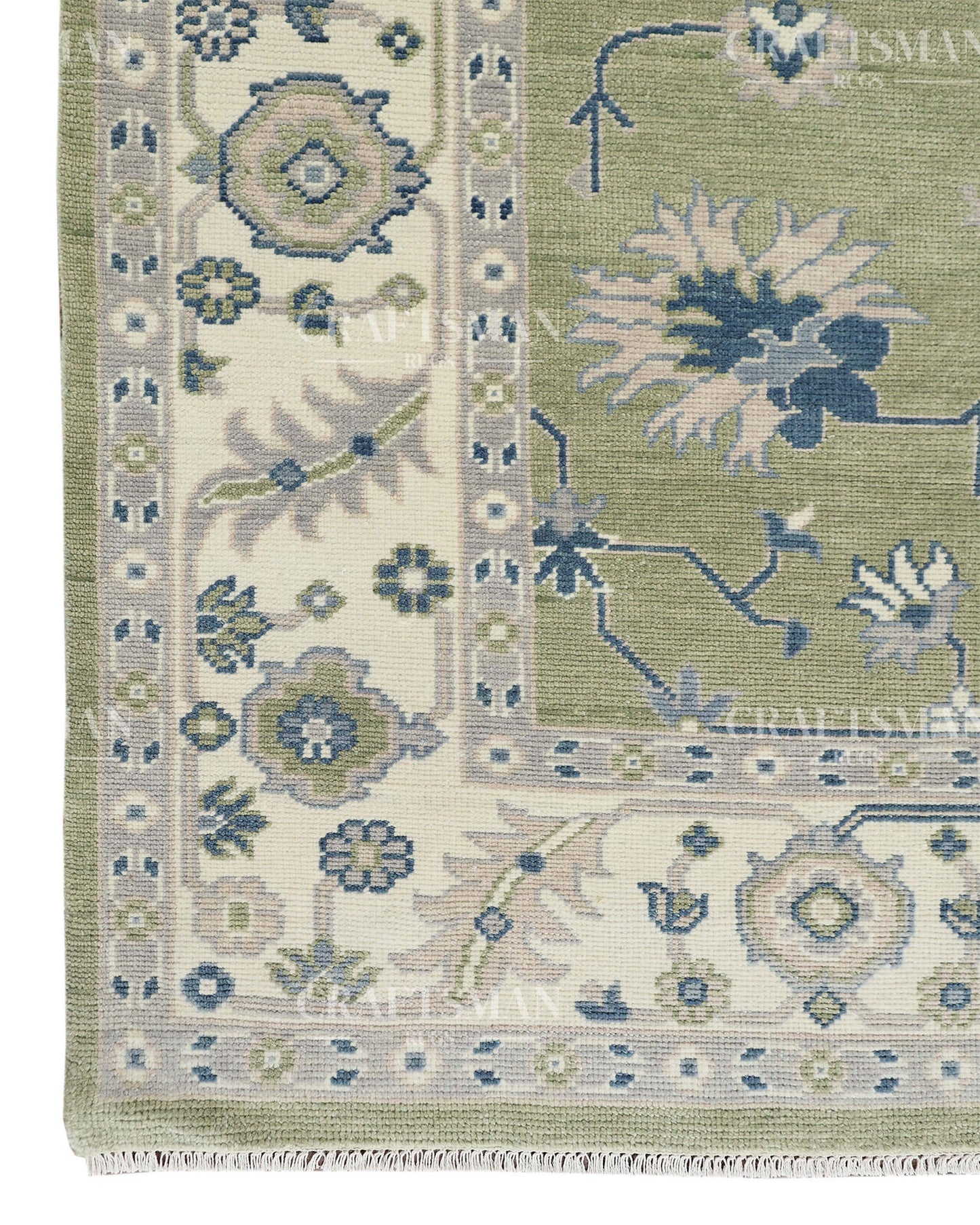 8x10 feet Wool Hand-Knotted Oushak-Inspired Rug | Craftsman Rugs Exclusive