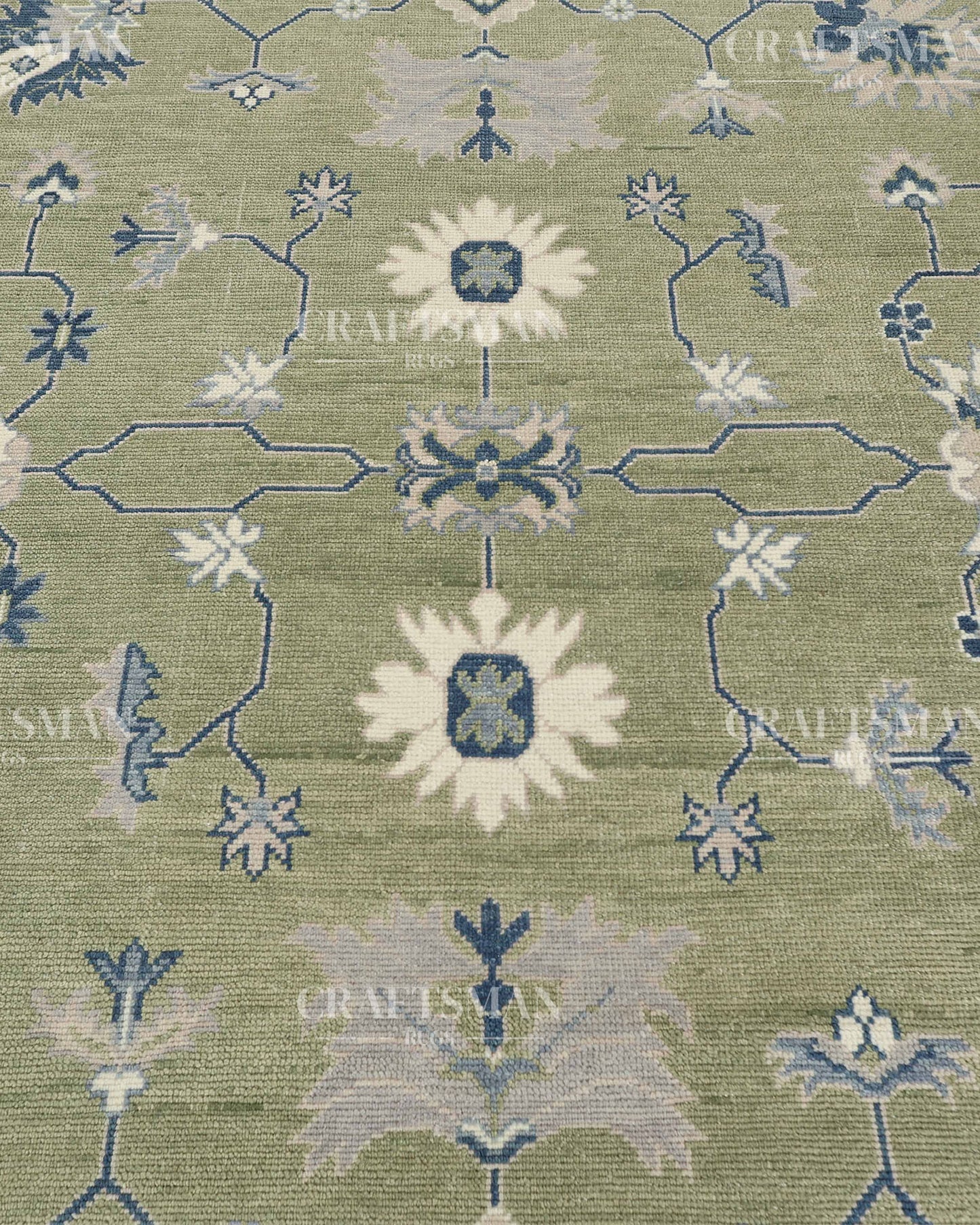 8x10 feet Wool Hand-Knotted Oushak-Inspired Rug | Craftsman Rugs Exclusive