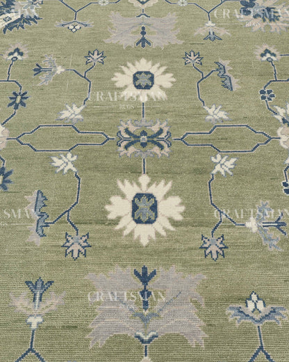 8x10 feet Wool Hand-Knotted Oushak-Inspired Rug | Craftsman Rugs Exclusive
