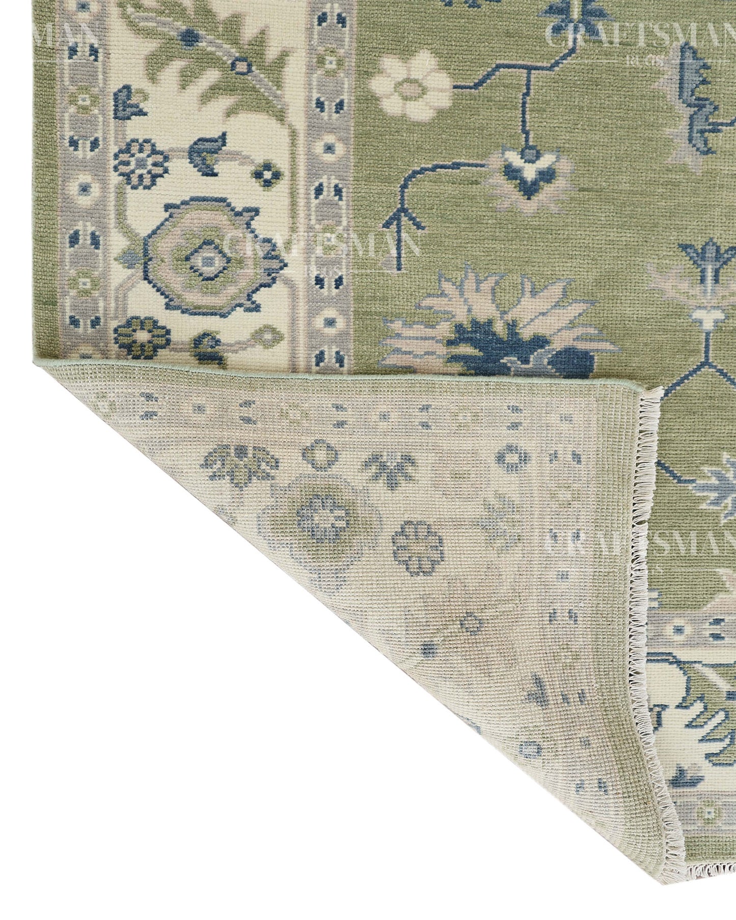 8x10 feet Wool Hand-Knotted Oushak-Inspired Rug | Craftsman Rugs Exclusive