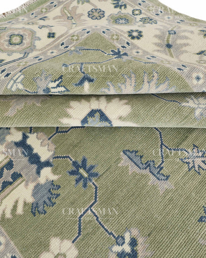 8x10 feet Wool Hand-Knotted Oushak-Inspired Rug | Craftsman Rugs Exclusive