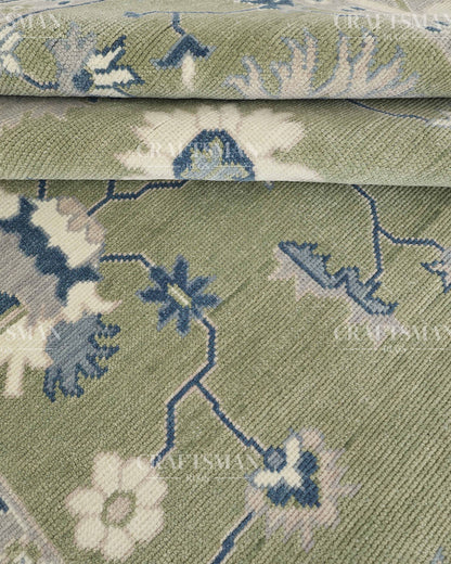 8x10 feet Wool Hand-Knotted Oushak-Inspired Rug | Craftsman Rugs Exclusive