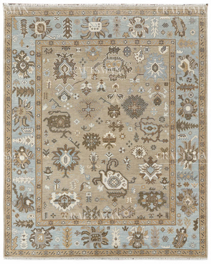 8x10 feet Wool Hand-Knotted Oushak-Inspired Rug | Craftsman Rugs Exclusive