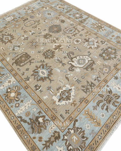 8x10 feet Wool Hand-Knotted Oushak-Inspired Rug | Craftsman Rugs Exclusive