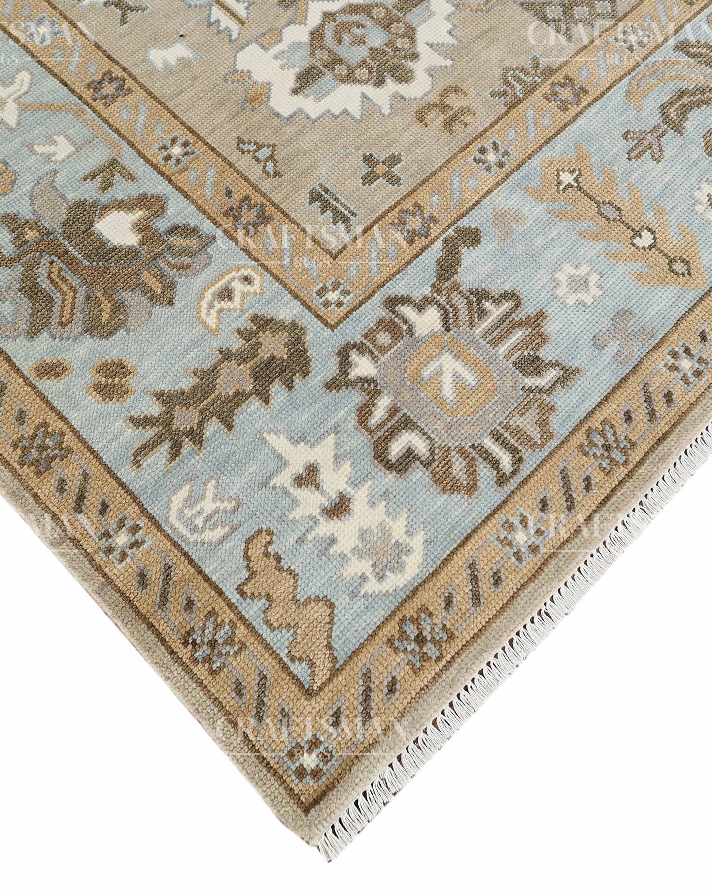 8x10 feet Wool Hand-Knotted Oushak-Inspired Rug | Craftsman Rugs Exclusive