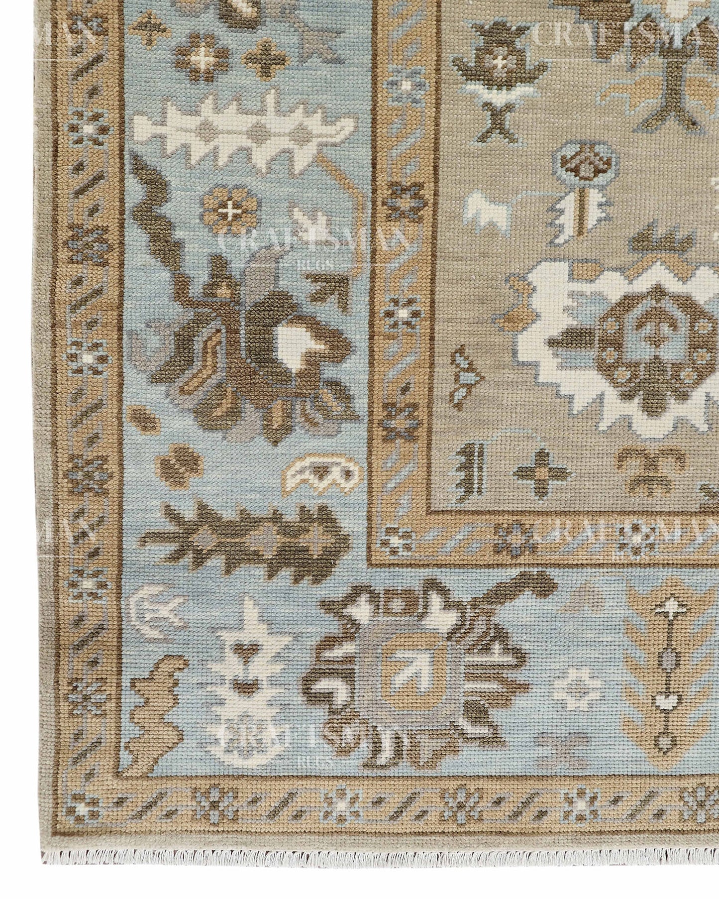 8x10 feet Wool Hand-Knotted Oushak-Inspired Rug | Craftsman Rugs Exclusive