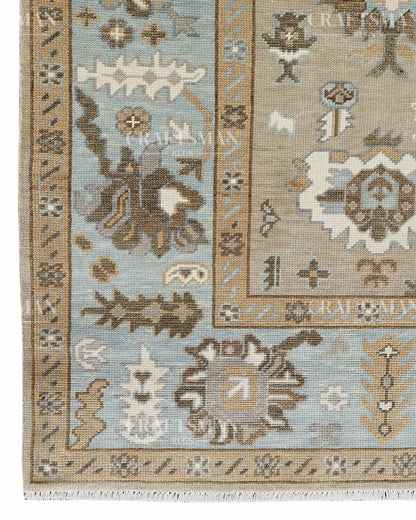 8x10 feet Wool Hand-Knotted Oushak-Inspired Rug | Craftsman Rugs Exclusive