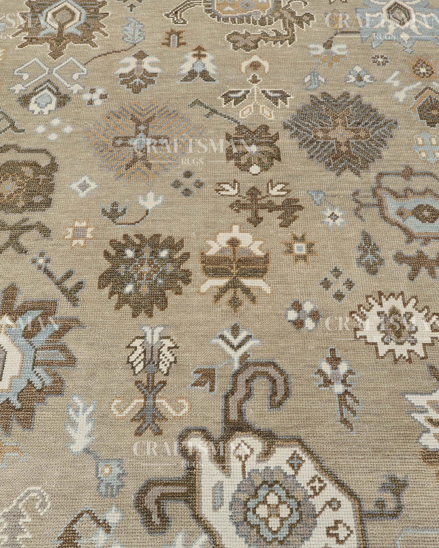 8x10 feet Wool Hand-Knotted Oushak-Inspired Rug | Craftsman Rugs Exclusive