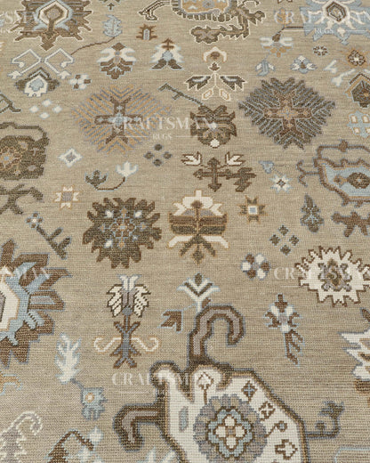 8x10 feet Wool Hand-Knotted Oushak-Inspired Rug | Craftsman Rugs Exclusive