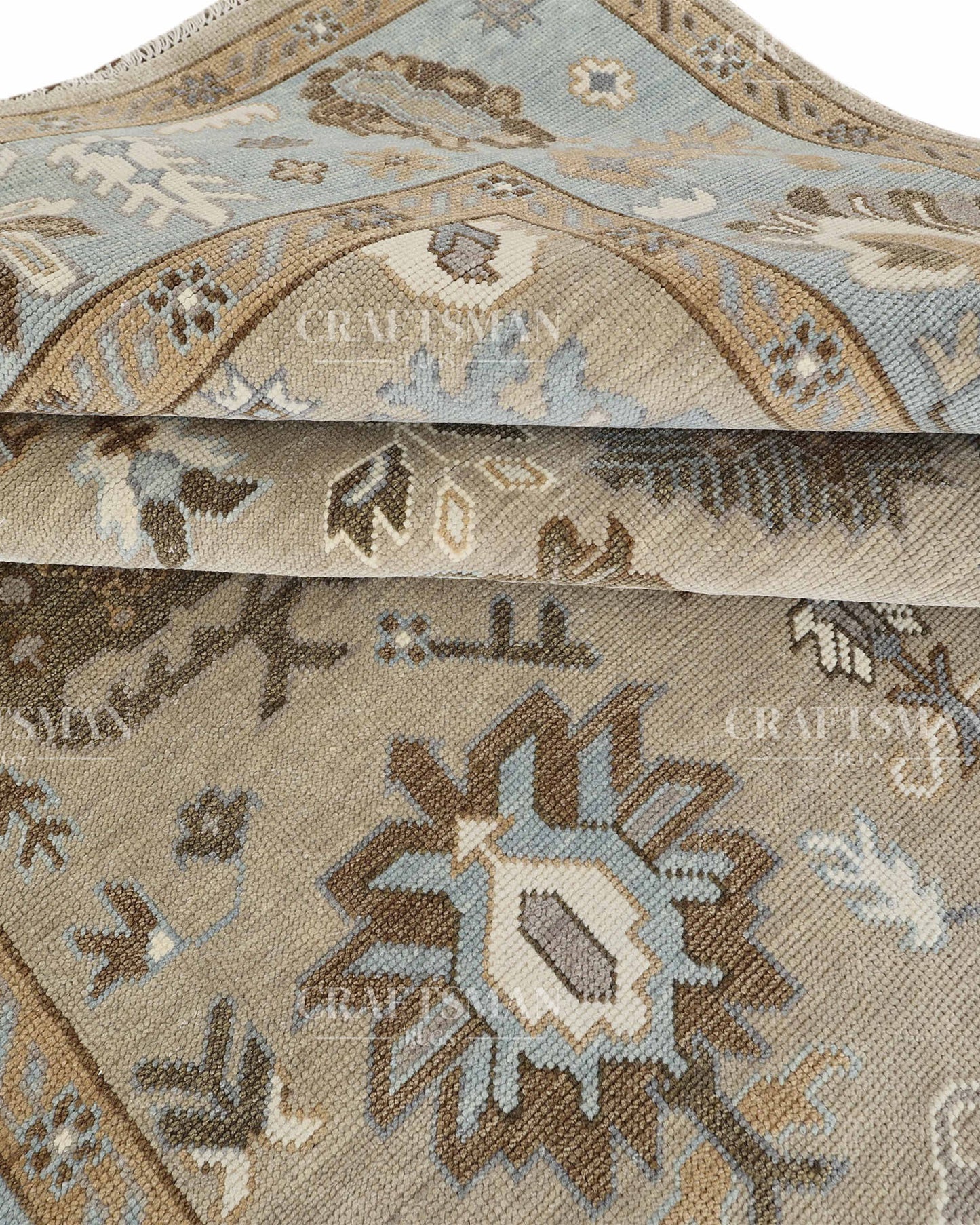 8x10 feet Wool Hand-Knotted Oushak-Inspired Rug | Craftsman Rugs Exclusive