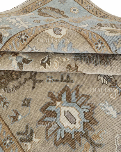 8x10 feet Wool Hand-Knotted Oushak-Inspired Rug | Craftsman Rugs Exclusive