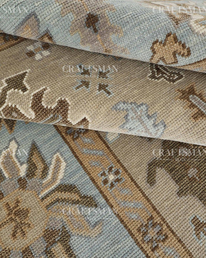8x10 feet Wool Hand-Knotted Oushak-Inspired Rug | Craftsman Rugs Exclusive