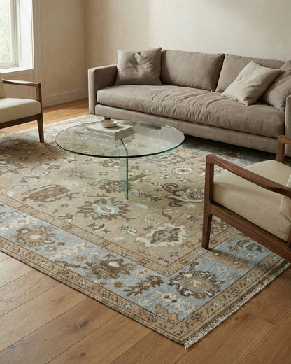 8x10 feet Wool Hand-Knotted Oushak-Inspired Rug | Craftsman Rugs Exclusive