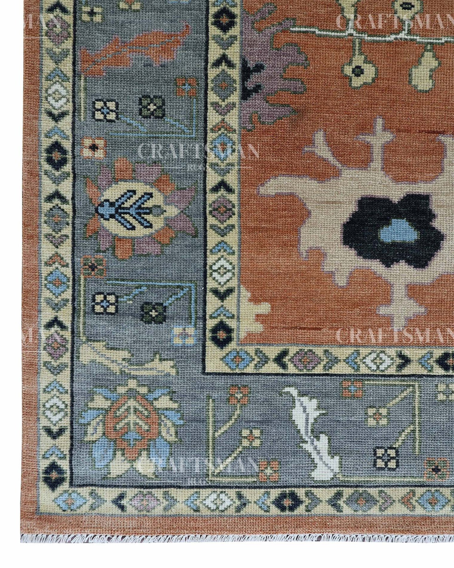 8x10 feet Wool Hand-Knotted Oushak-Inspired Rug | Craftsman Rugs Exclusive