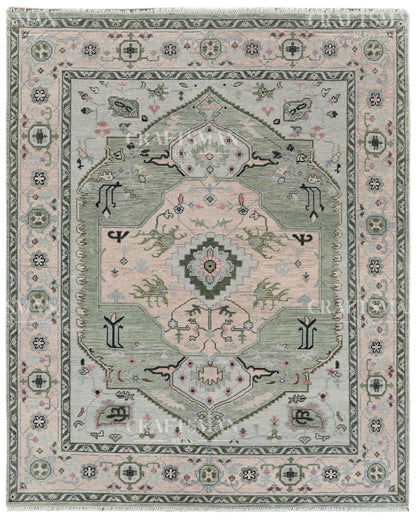 8x10 feet Wool Hand-Knotted Oushak-Inspired Rug | Craftsman Rugs Exclusive