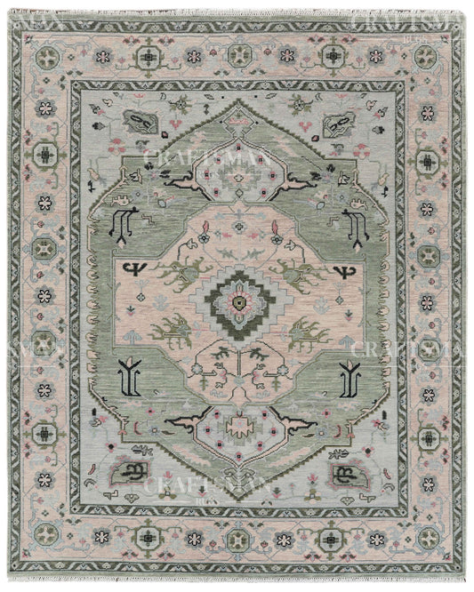 8x10 feet Wool Hand-Knotted Oushak-Inspired Rug | Craftsman Rugs Exclusive