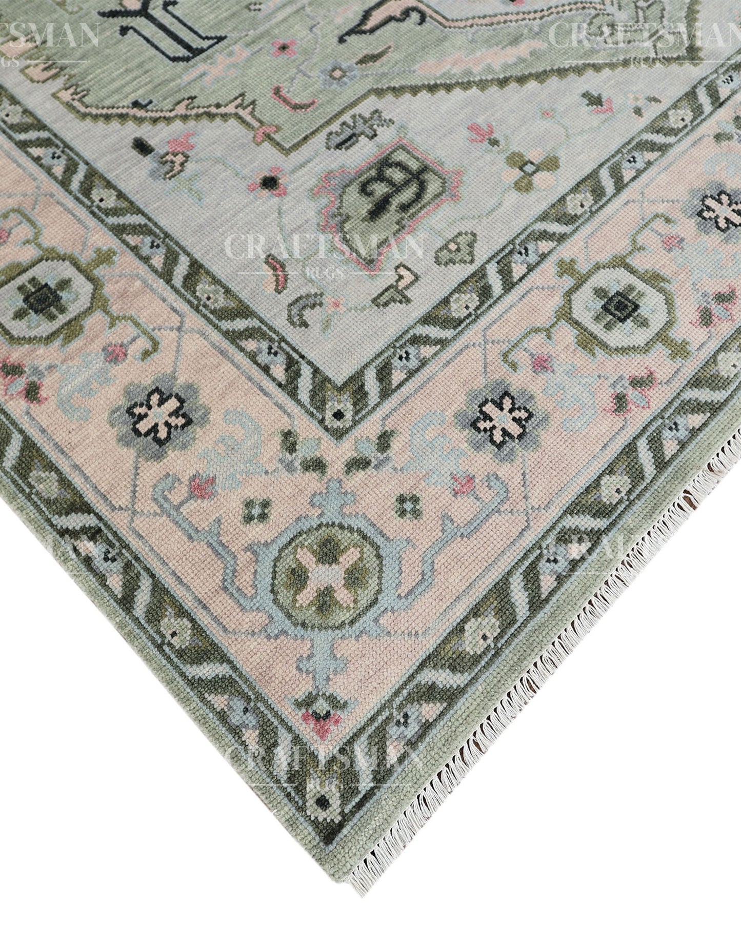 8x10 feet Wool Hand-Knotted Oushak-Inspired Rug | Craftsman Rugs Exclusive