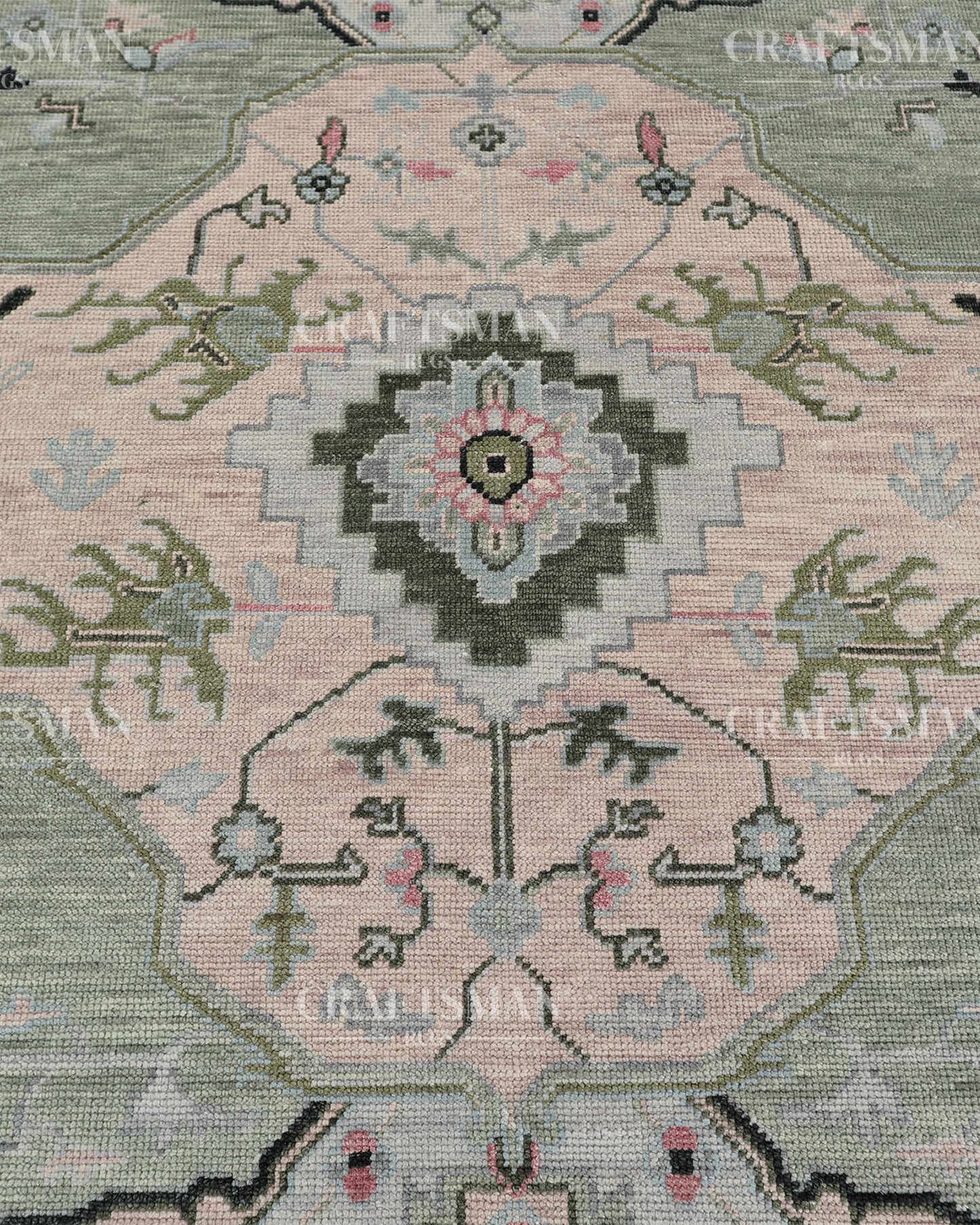 8x10 feet Wool Hand-Knotted Oushak-Inspired Rug | Craftsman Rugs Exclusive