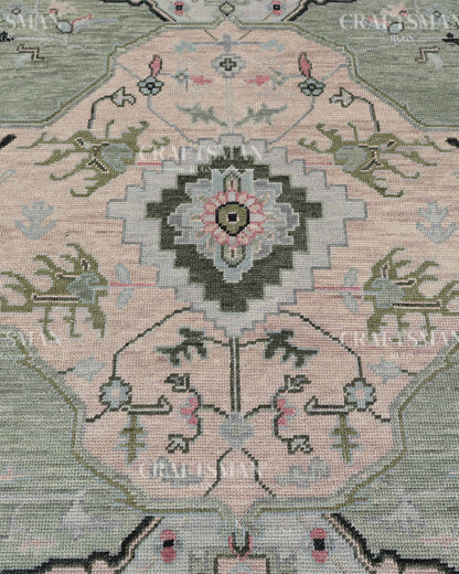 8x10 feet Wool Hand-Knotted Oushak-Inspired Rug | Craftsman Rugs Exclusive