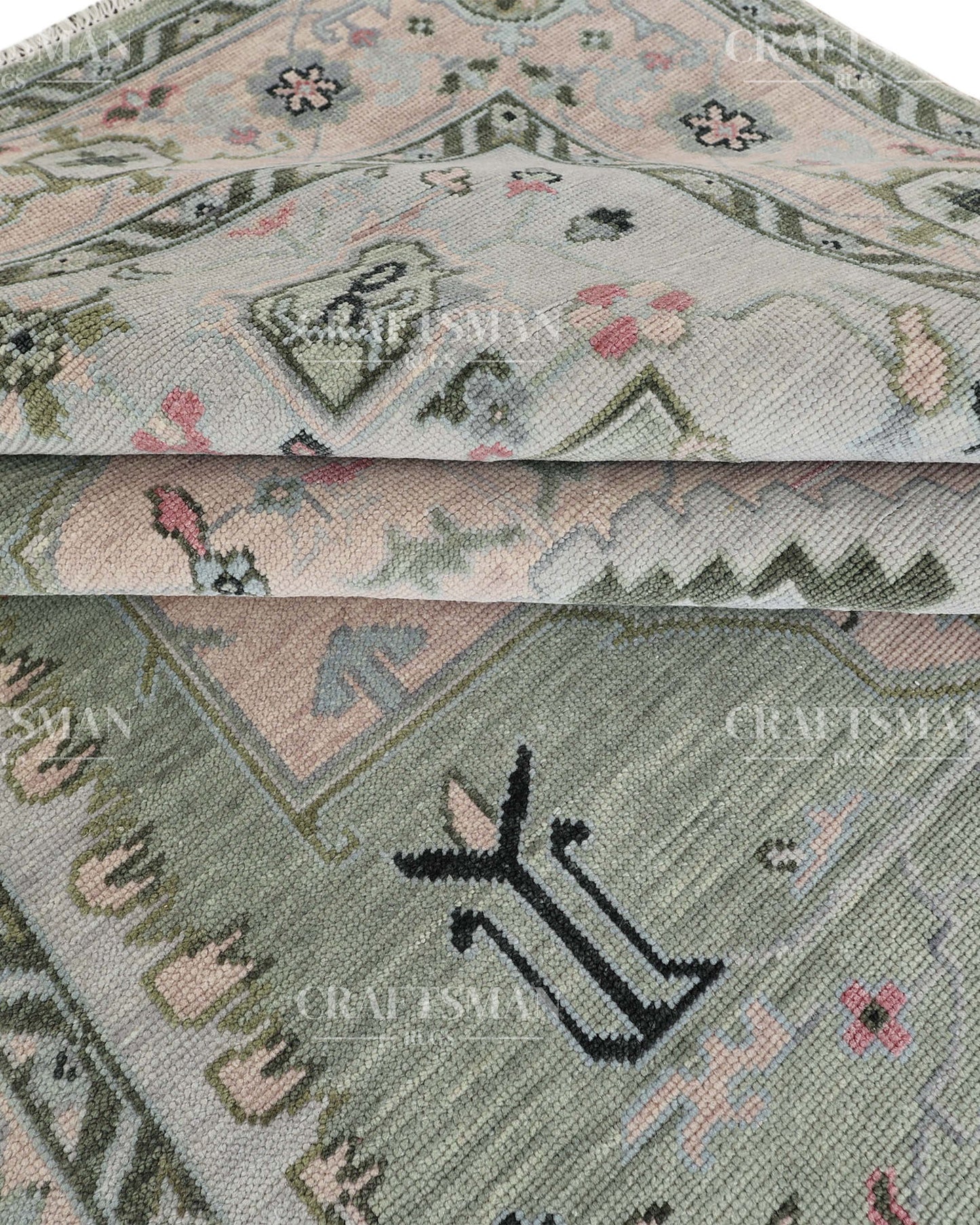 8x10 feet Wool Hand-Knotted Oushak-Inspired Rug | Craftsman Rugs Exclusive