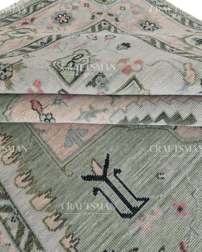 8x10 feet Wool Hand-Knotted Oushak-Inspired Rug | Craftsman Rugs Exclusive