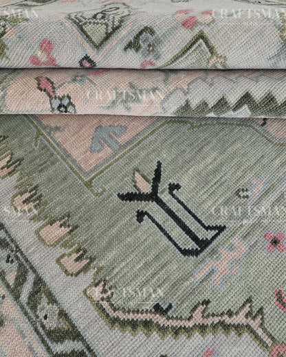 8x10 feet Wool Hand-Knotted Oushak-Inspired Rug | Craftsman Rugs Exclusive