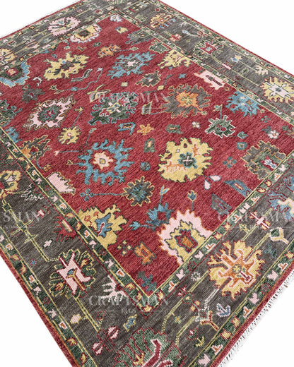 8x10 feet Wool Hand-Knotted Oushak-Inspired Rug | Craftsman Rugs Exclusive