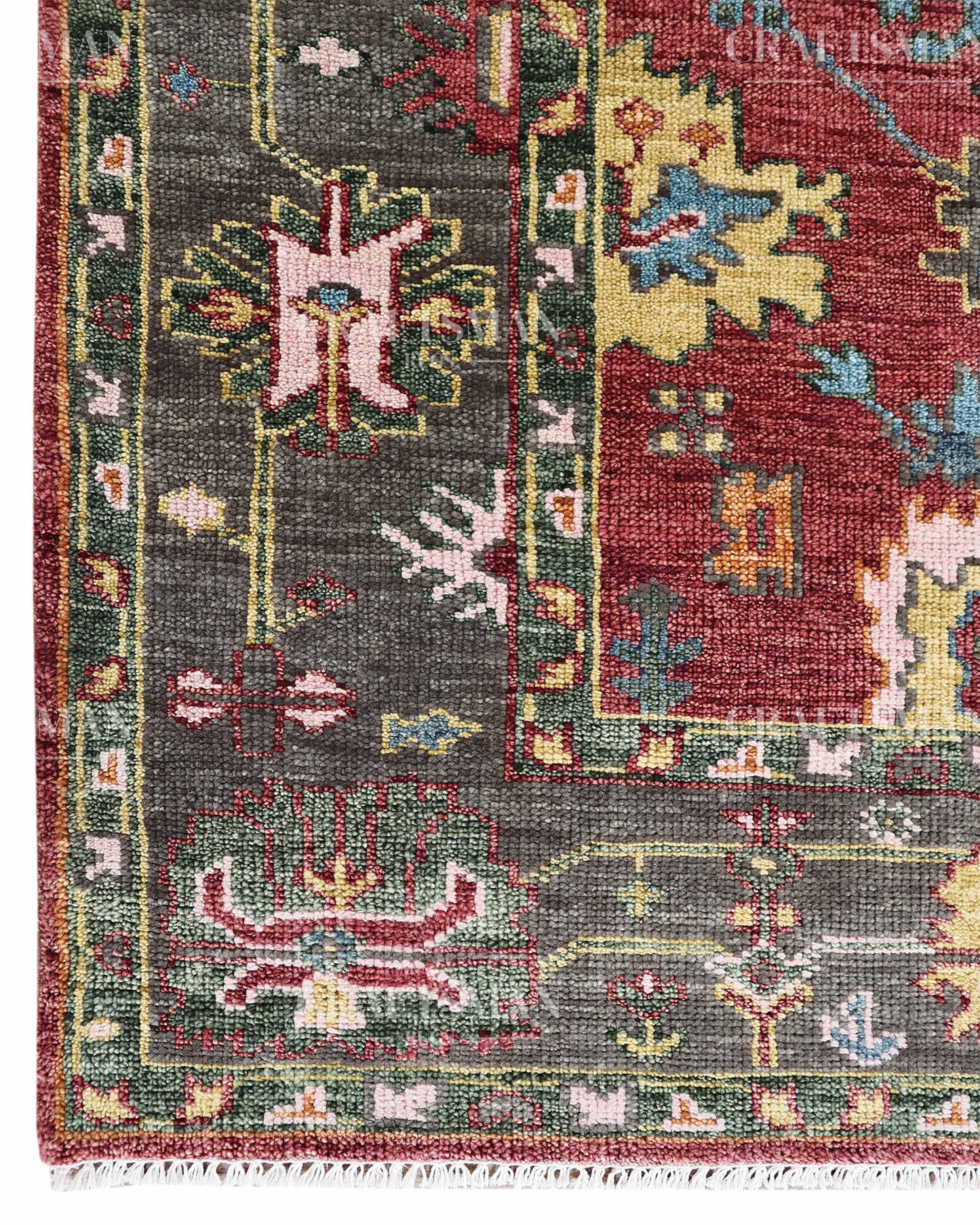 8x10 feet Wool Hand-Knotted Oushak-Inspired Rug | Craftsman Rugs Exclusive