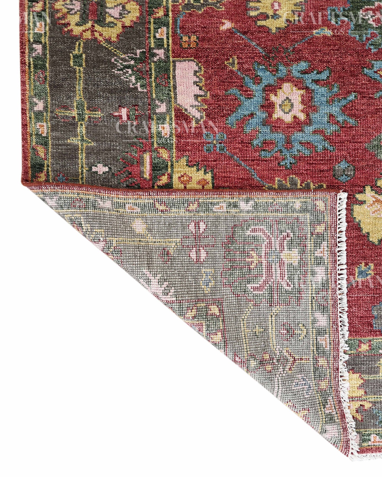 8x10 feet Wool Hand-Knotted Oushak-Inspired Rug | Craftsman Rugs Exclusive