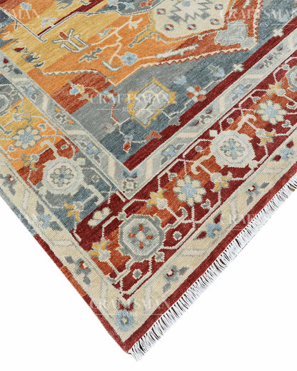 8x10 feet Wool Hand-Knotted Oushak-Inspired Rug | Craftsman Rugs Exclusive