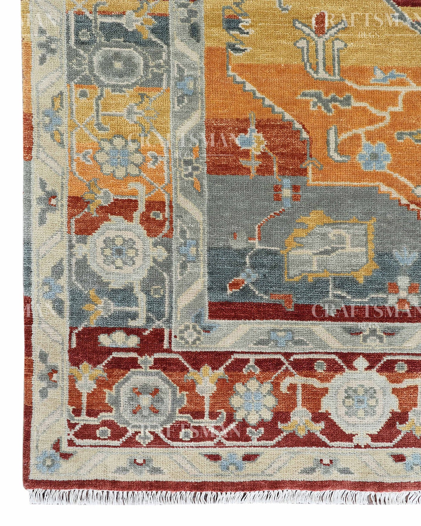 8x10 feet Wool Hand-Knotted Oushak-Inspired Rug | Craftsman Rugs Exclusive