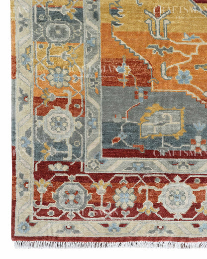 8x10 feet Wool Hand-Knotted Oushak-Inspired Rug | Craftsman Rugs Exclusive