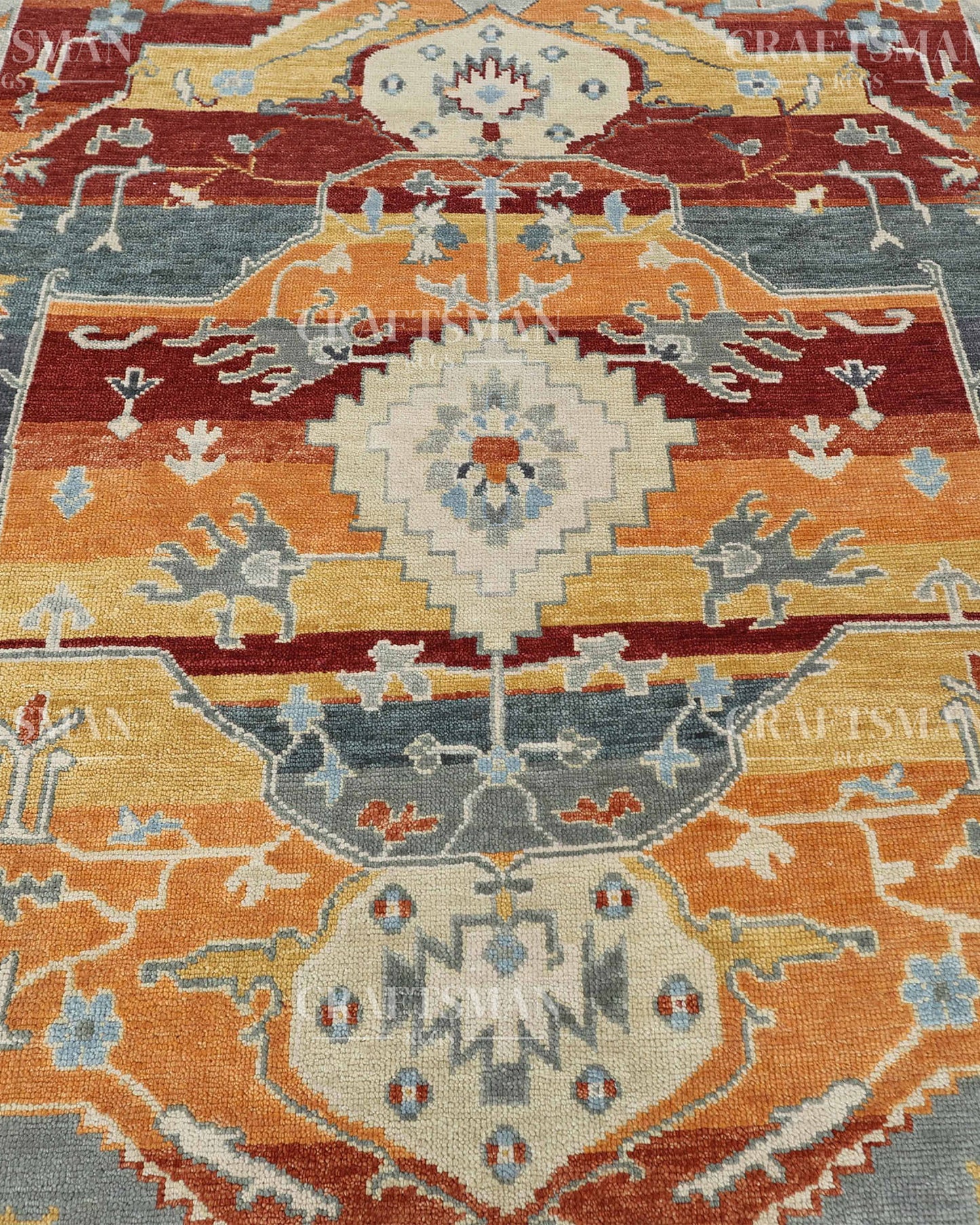 8x10 feet Wool Hand-Knotted Oushak-Inspired Rug | Craftsman Rugs Exclusive
