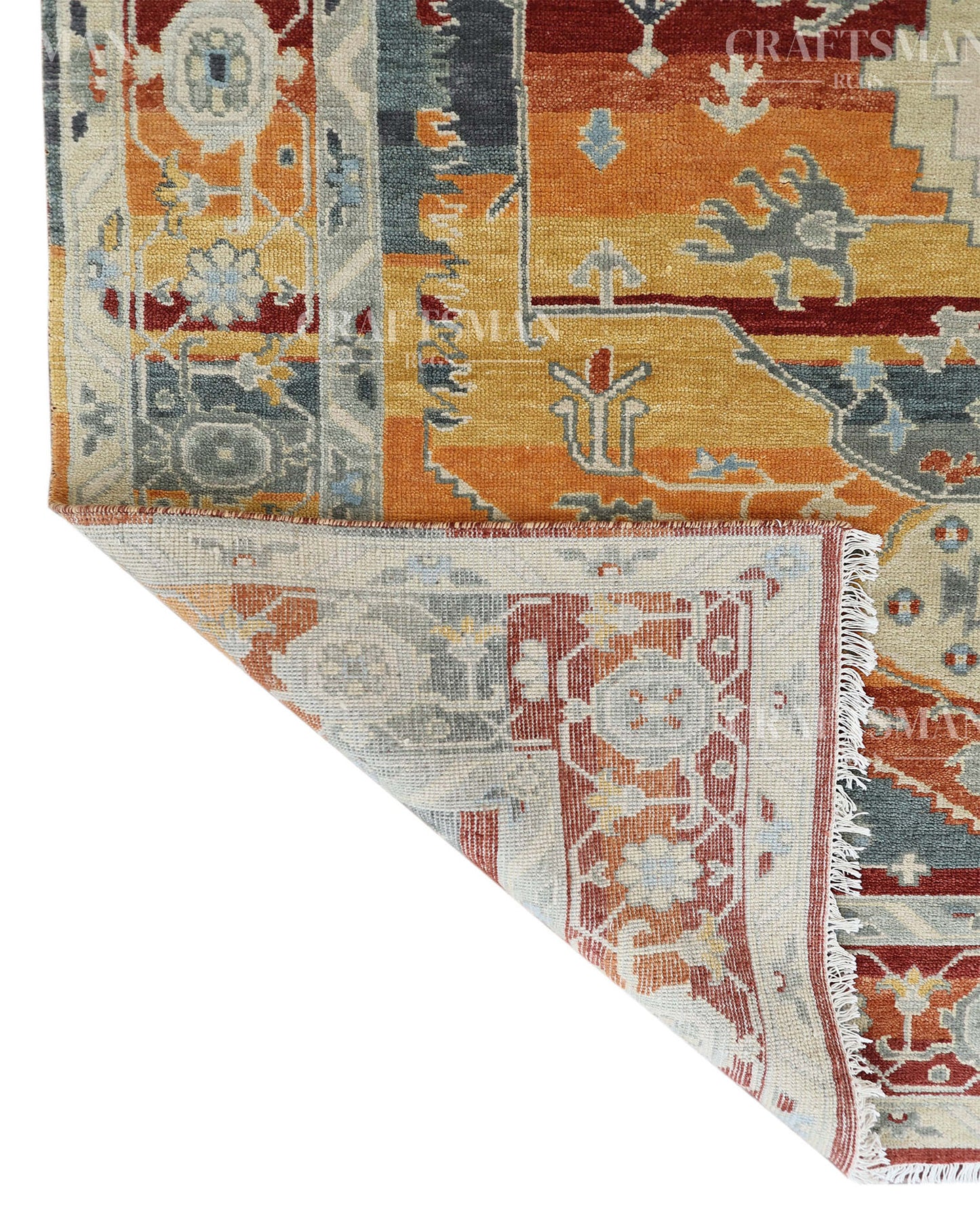 8x10 feet Wool Hand-Knotted Oushak-Inspired Rug | Craftsman Rugs Exclusive